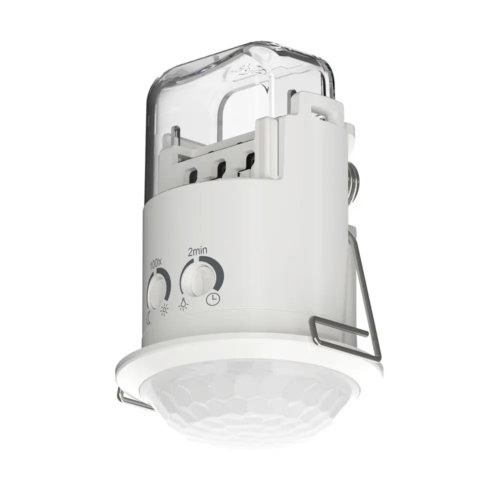 Weißer Theben PIRA T6 Mini Bewegungsmelder für Deckeneinbau, Innenbereich, 360° Erfassung, 6m Reichweite, 1 Kanal Licht, 5cm Durchmesser, 200W LED.